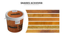 Load image into Gallery viewer, Shades that can be achieved with Instant Rust DIY Paintable Material Kit by Evolve India for creating seamless wall textures
