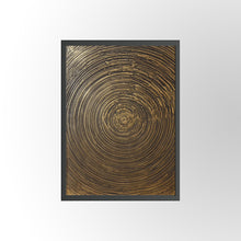 Load image into Gallery viewer, Gold Hypnotic Spirals Brass Metal Wall Art by Evolve India
