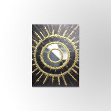 Load image into Gallery viewer, Black Gold Liquid Gunmetal and Brass Finished Mirror Burst Metal Wall Art by Evolve India
