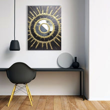 Load image into Gallery viewer, Black Gold Mirror Burst Metal Wall Art by Evolve India
