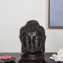 गैलरी व्यूवर में इमेज लोड करें, Black Gunmetal Finish Buddha Head Sculpture Decor
