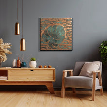 Load image into Gallery viewer, Rose Gold Green Metal Finish Botanic Wall Art | Artistry Collection
