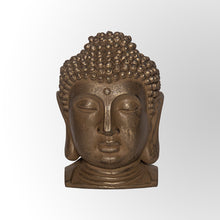 गैलरी व्यूवर में इमेज लोड करें, Dull Gold Bronze Finish Buddha Head Sculpture Decor by Evolve India

