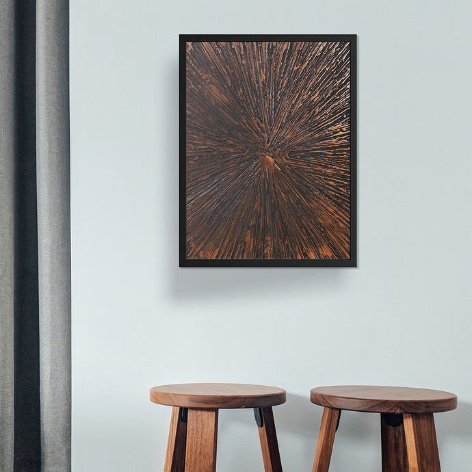 Burnt Copper Starburst Metal Wall Art by Evolve India