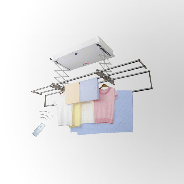 Ceiling Mounted Pulley Operated Remote Operated Clothes Drying Rack by Evolve India