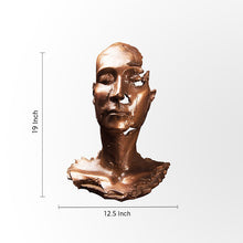 Load image into Gallery viewer, Liquid Metal Copper Finish Face Sculpture by Evolve India

