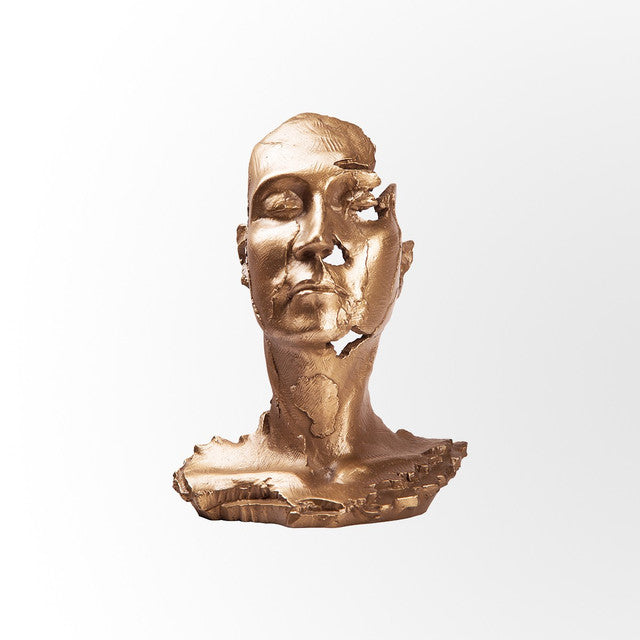 Dull Gold Face Sculpture (Bronze Finish) by Evolve India