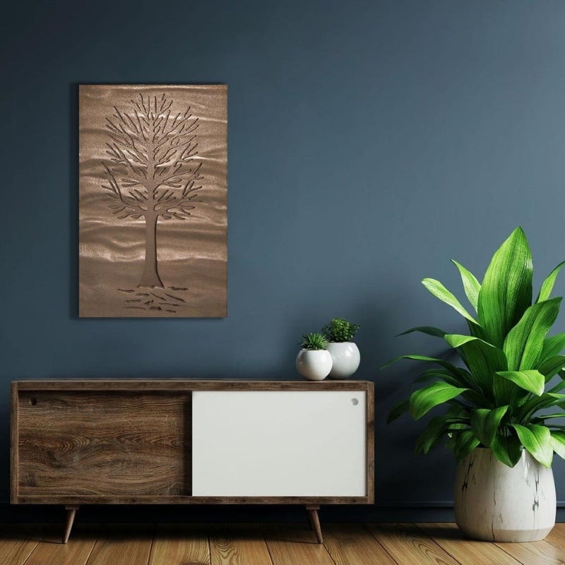 Dull Gold Tree Wall Art (Bronze Finish) by Evolve India