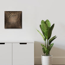 Load image into Gallery viewer, Geode Antique Gold Metal Square Wall Decor  | Cerchi Collection

