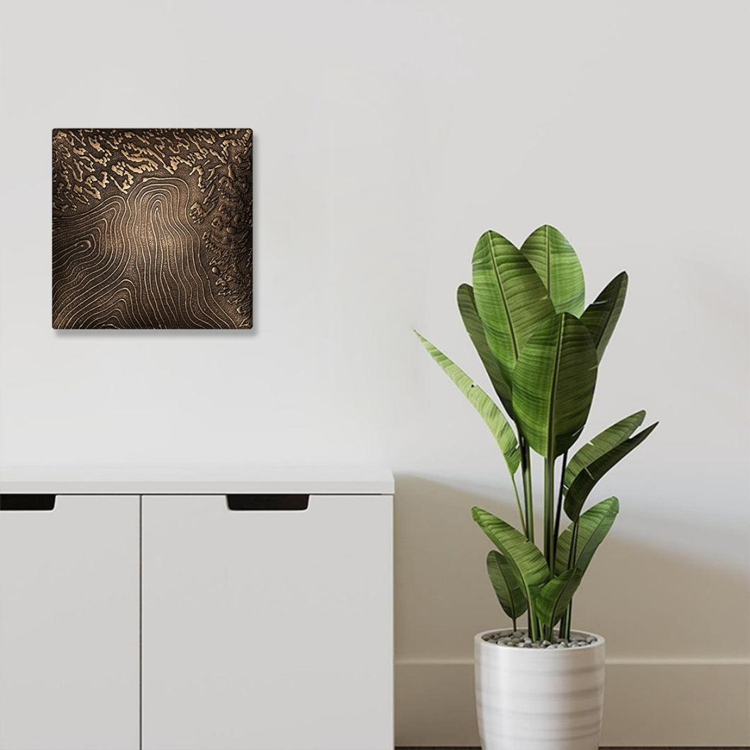 Geode Antique Gold Metal Square Wall Decor  | Cerchi Collection