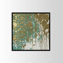 Load image into Gallery viewer, Green Gold Royal Drip Concrete Wall Art by Evolve India
