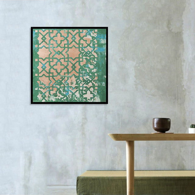 Green Grey Royal Relics Concrete Wall Art by Evolve India