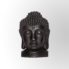 Load image into Gallery viewer, Black Gunmetal Finish Buddha Head Sculpture Decor by Evolve India
