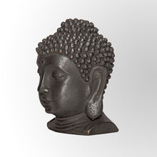 Load image into Gallery viewer, Silver Iron Finish Buddha Head Sculpture Decor
