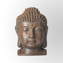 गैलरी व्यूवर में इमेज लोड करें, Rustic Iron Finish Buddha Head Sculpture Decor by Evolve India
