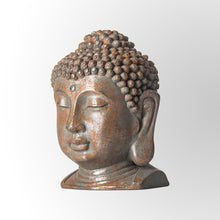 Load image into Gallery viewer, Rustic Iron Finish Buddha Head Sculpture Decor by Evolve India
