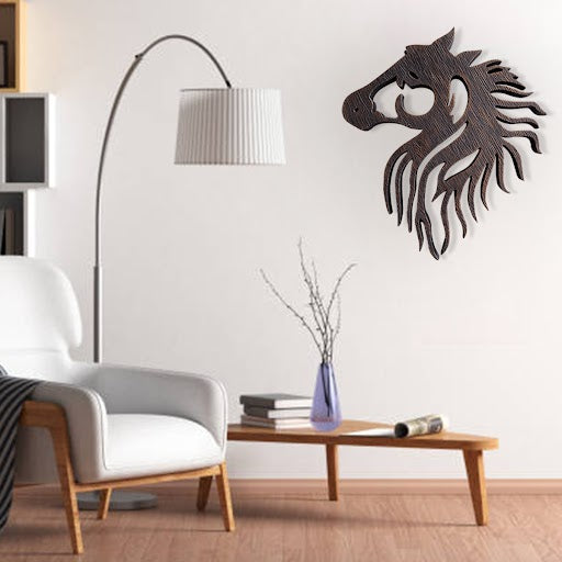 Linear Iron Rust Liberating Stallion Horse Wall Art by Evolve India