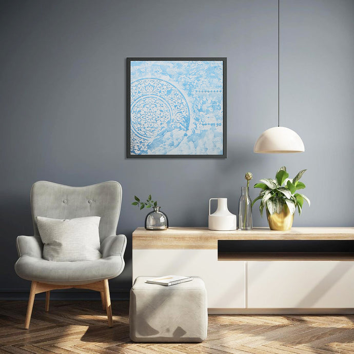 Blue White Montagio Wall Art by Evolve India