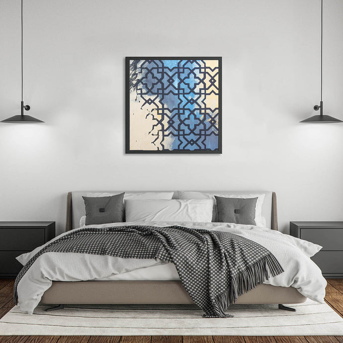 Blue Yellow Royal Remnants Wall Art by Evolve India