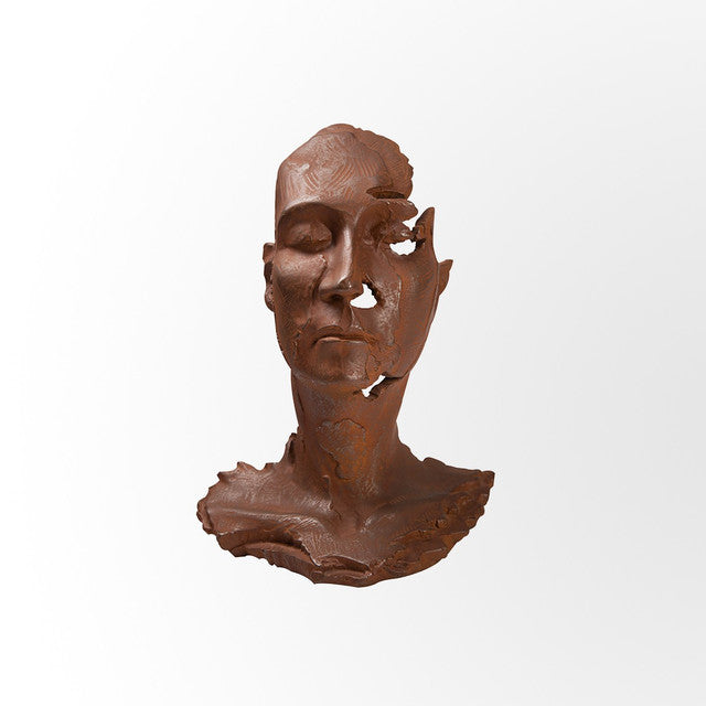 Rustic Iron Face Sculpture by Evolve India