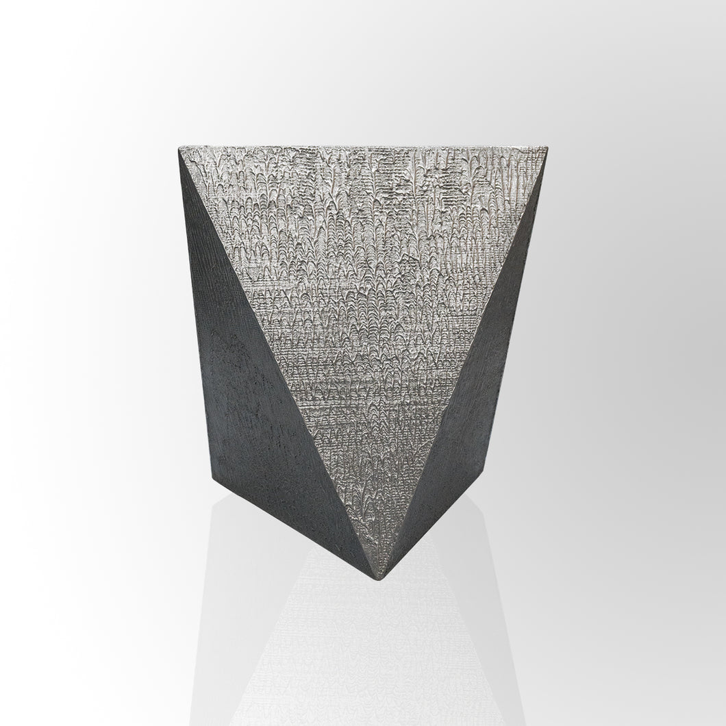 Silver Metal Prism Stool by Evolve India