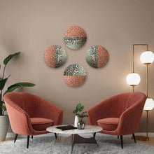 Load image into Gallery viewer, Stratton Copper Green Round Metal Discs Wall Art by Evolve India
