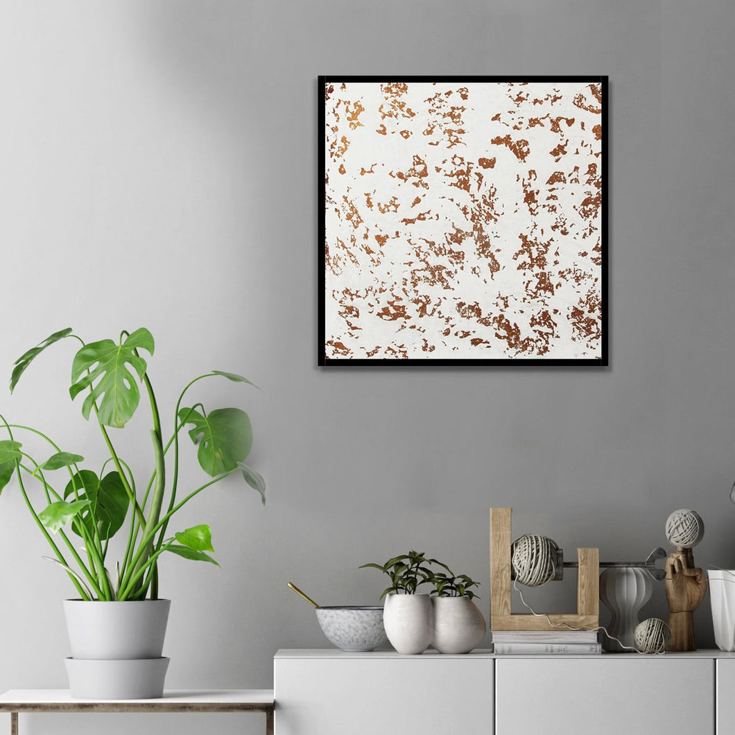 White Rose Gold Copper Marsh Concrete Wall Art by Evolve India